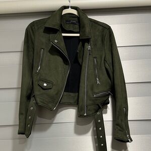Zara Dark Green Jacket suede